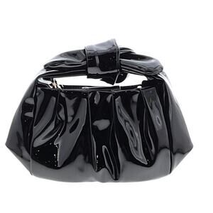 Anthropologie 2023 Black Patent Bow Purse NWT